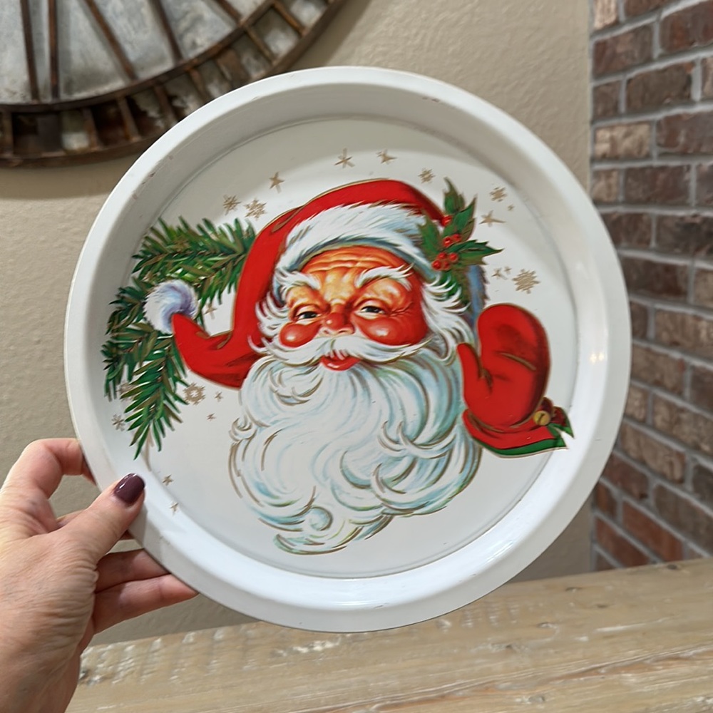 Vintage Santa Serving Plate